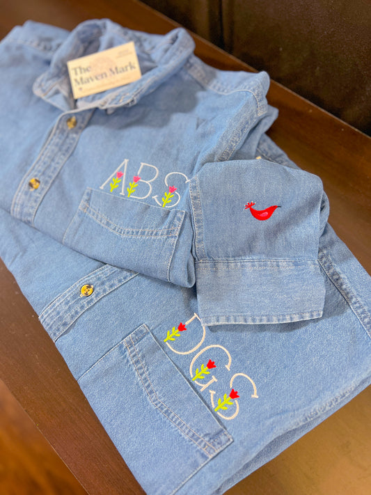 Vintage Inspired Denim Button-Up
