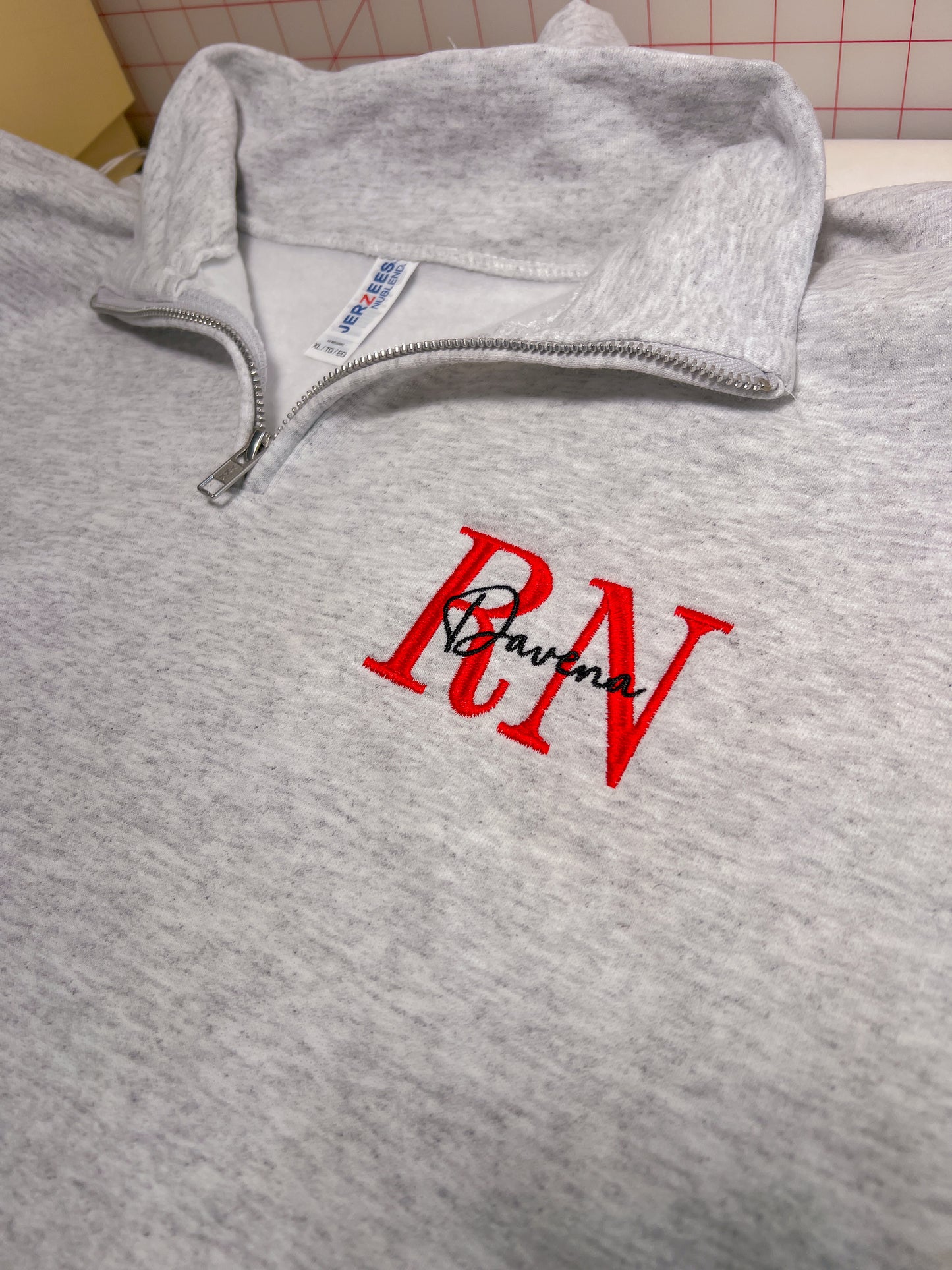 Embroidered 1/4 Zip Crewneck